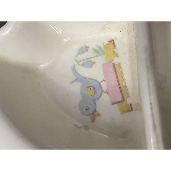 Mary Had A Little Lamb childs warming divided dish ceramic 1950s Bird House - Picture 3 of 8